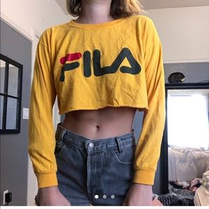 Yellow FILA crop top